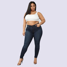 Load image into Gallery viewer, Plus Size Fashion-High Elastic Denim Pencil Pants