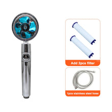 Load image into Gallery viewer, Shower Head Water Saving Flow 360 Degrees Rotating With Small Fan High Pressure Spray Nozzle