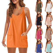 Load image into Gallery viewer, Solid Color / Sleeveless Spaghetti Strap Sundress