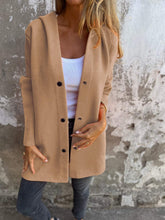 Load image into Gallery viewer, Casual Hooded - Single Breasted Cardigan - Loose Solid Color Jacket .