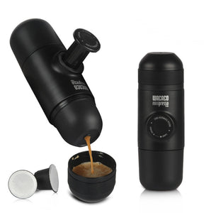 Condensed portable mini coffee machine.