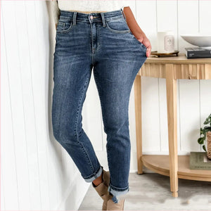 High Grinding Elastic Plus Size Jeans.