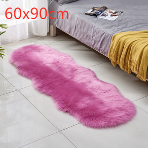 Faux wool - leather rug.