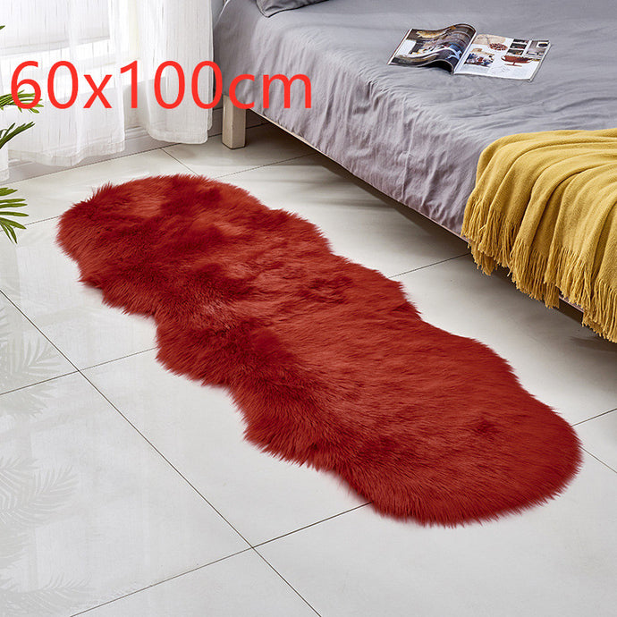 Faux wool - leather rug.