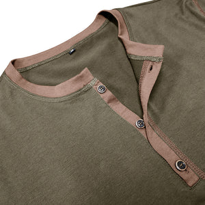 Short sleeved Polo Shirt-Button V-neck T-shirt.