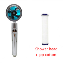 Load image into Gallery viewer, Shower Head Water Saving Flow 360 Degrees Rotating With Small Fan High Pressure Spray Nozzle