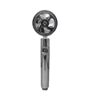 Shower Head Water Saving Flow 360 Degrees Rotating With Small Fan High Pressure Spray Nozzle