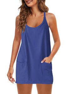 Solid Color / Sleeveless Spaghetti Strap Sundress