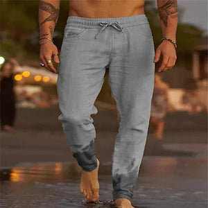 Solid Color / Cotton Linen Loose Casual Pants.