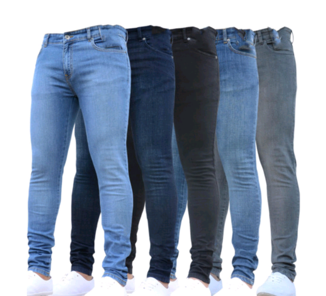 Men's Tight Solid Color Denim Pants