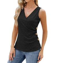 Load image into Gallery viewer, Fashion Vest With Button Design - New Sleeveless V-neck T-shirt.