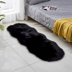 Faux wool - leather rug.