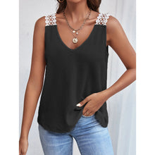 Load image into Gallery viewer, Waffle V-Neck Vest -Sleeveless Lace Tank Tops.