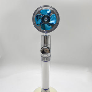 Shower Head Water Saving Flow 360 Degrees Rotating With Small Fan High Pressure Spray Nozzle