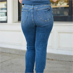 High Grinding Elastic Plus Size Jeans.