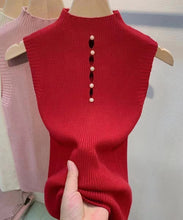 Load image into Gallery viewer, High-necked Decorative Button -  Sleeveless  Vest Sweater .