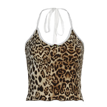 Load image into Gallery viewer, Leopard Print / Lace up halter Camisole.