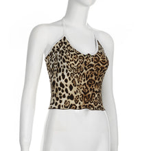 Load image into Gallery viewer, Leopard Print / Lace up halter Camisole.