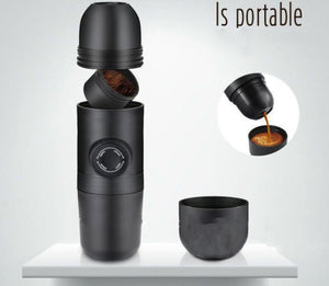 Condensed portable mini coffee machine.