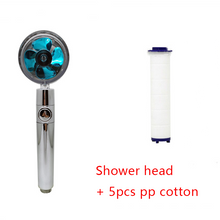 Load image into Gallery viewer, Shower Head Water Saving Flow 360 Degrees Rotating With Small Fan High Pressure Spray Nozzle