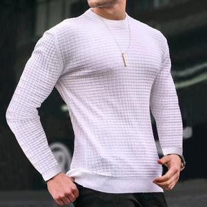 Crew-neck / Pullover Knitted Long-sleeved Cotton Top
