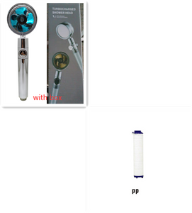 Shower Head Water Saving Flow 360 Degrees Rotating With Small Fan High Pressure Spray Nozzle