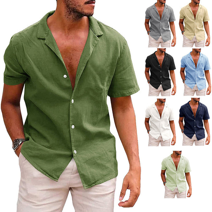 Button Down-Short Sleeve Beach Shirt