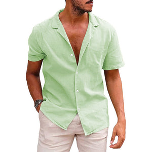 Button Down-Short Sleeve Beach Shirt