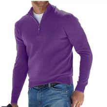 Load image into Gallery viewer, Men&#39;s Casual Long Sleeve V-neck Cashmere Zipper Top