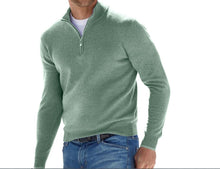 Load image into Gallery viewer, Men&#39;s Casual Long Sleeve V-neck Cashmere Zipper Top