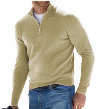 Load image into Gallery viewer, Men&#39;s Casual Long Sleeve V-neck Cashmere Zipper Top