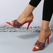 Load image into Gallery viewer, European And American Style Sequin High Heels Sandals