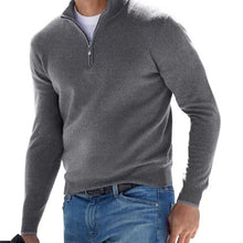 Load image into Gallery viewer, Men&#39;s Casual Long Sleeve V-neck Cashmere Zipper Top