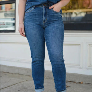 High Grinding Elastic Plus Size Jeans.