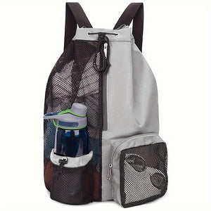 Swim Mesh - Drawstring Backpack .