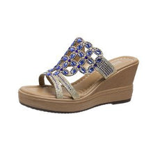 Load image into Gallery viewer, Women&#39;s Platform - Rhinestone Slippers