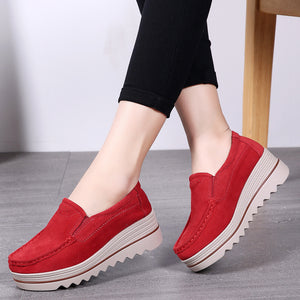 Flat / Anti-slip Suede Height Increasing Shoes.