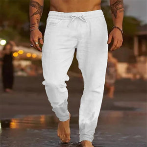 Solid Color / Cotton Linen Loose Casual Pants.