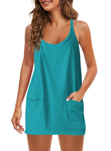 Solid Color / Sleeveless Spaghetti Strap Sundress