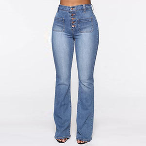 Plus Size/Ladies High Waist Denim Trousers.