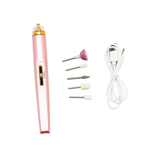 5in1 Manicure Machine Set - Electric Nail Drill Polisher - Cordless USB Rechargeable