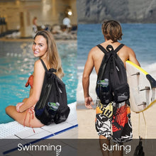 Load image into Gallery viewer, Swim Mesh - Drawstring Backpack .