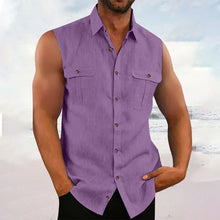 Load image into Gallery viewer, Men&#39;s Casual Solid Color Sleeveless Shirt