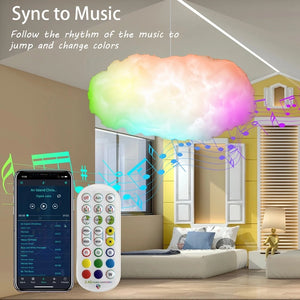 USB Cloud Light - Control Music -Synchronization 3D Ambient Light Lightning Simulation Clouds