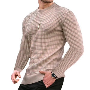 Crew-neck / Pullover Knitted Long-sleeved Cotton Top