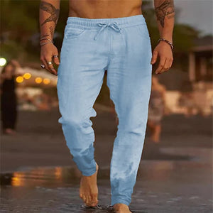 Solid Color / Cotton Linen Loose Casual Pants.