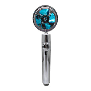 Shower Head Water Saving Flow 360 Degrees Rotating With Small Fan High Pressure Spray Nozzle