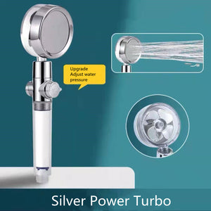 Shower Head Water Saving Flow 360 Degrees Rotating With Small Fan High Pressure Spray Nozzle