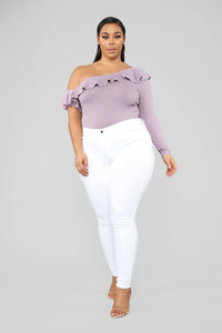 Plus Size Fashion-High Elastic Denim Pencil Pants