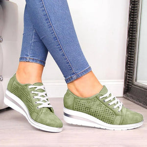 Wedge Shoes-Summer Autumn Casual Canvas-Breathable Platform Sneakers.